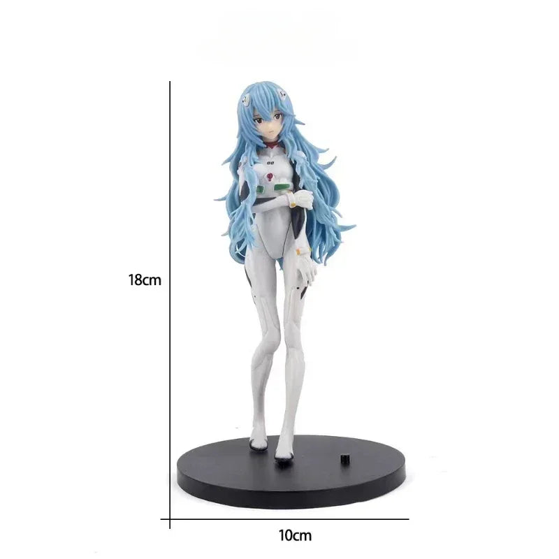 18cm Neon Genesis Evangelion Anime Figure EVA Short Hair Rei Ayanami Action Figure Asuka Figurine PVC Collection Model Toys Gift