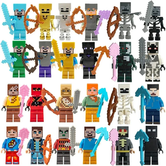 17 Styles Minecrafte Building Blocks Set I/Wi Series 8PCS Set MC Non Repetitive DIY Assembled Toy Birthday Gift action figure