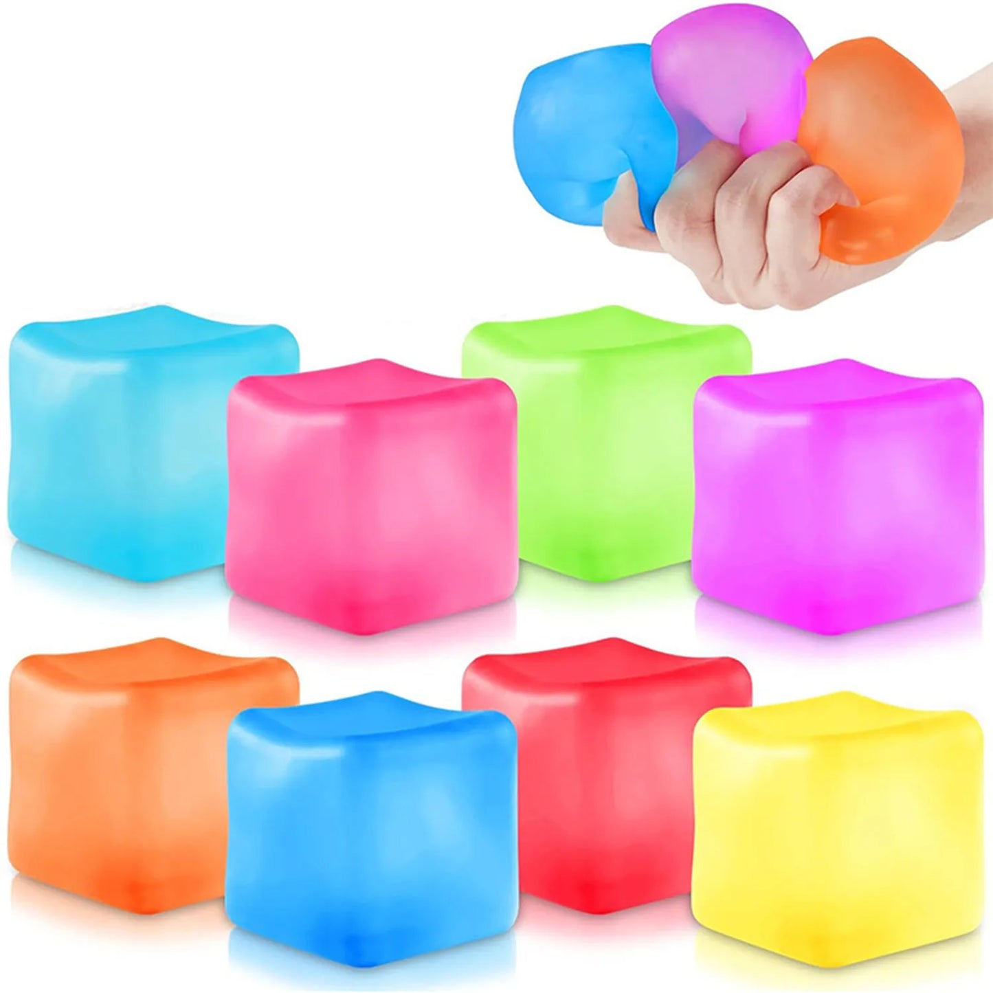 1PC Fidget Ice Cube Slow Rising Balls Sensory Fidget Toy Adults Stress Relief Squeeze Hand Exercise Calming Tool for Kids Adults