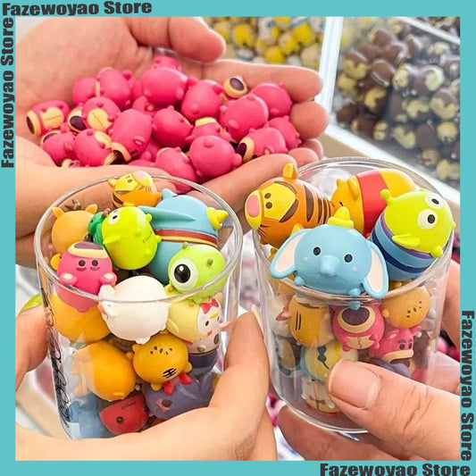 14pcs Kawaii Disney Tsum Tsum Mickey Mouse Cartoon Cute Mini Bean Figure Car Mini Accessories Decoration Gifts For Children