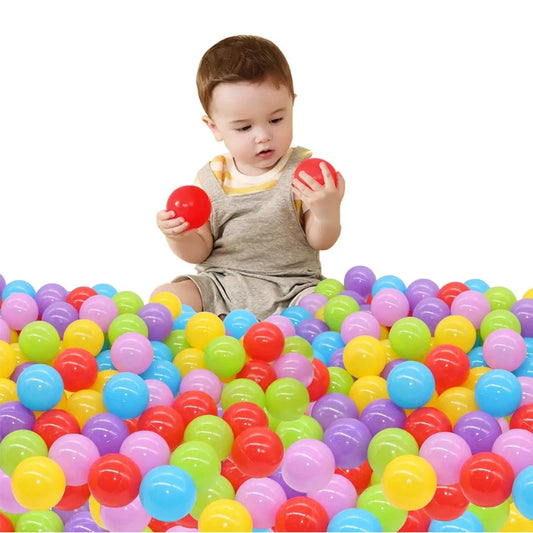 100Pcs Soft Plastic Pit Balls Baby Toys Indoor Playpen Tent Ball Children Kids Pool Games Outdoor Sport Toy Colorful Ocean Balls