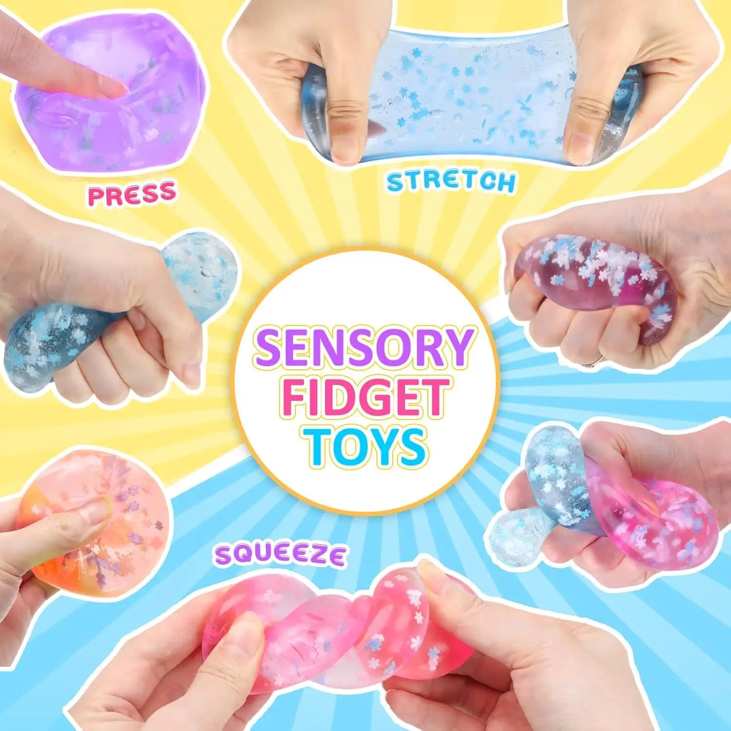 1PC Fidget Ice Cube Slow Rising Balls Sensory Fidget Toy Adults Stress Relief Squeeze Hand Exercise Calming Tool for Kids Adults